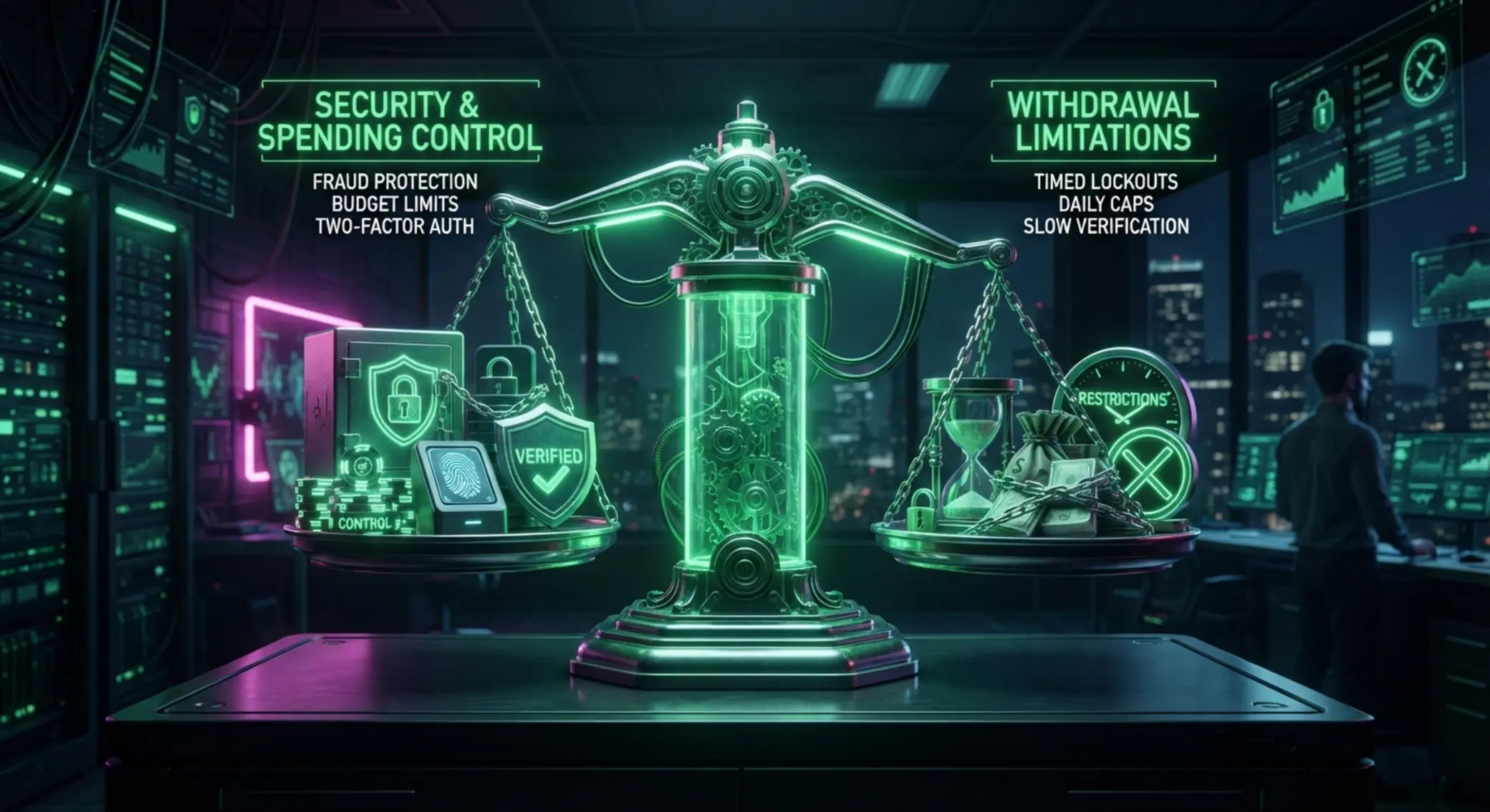 Pros y contras del método prepago Comparación visual entre control de gasto y límites de retirada