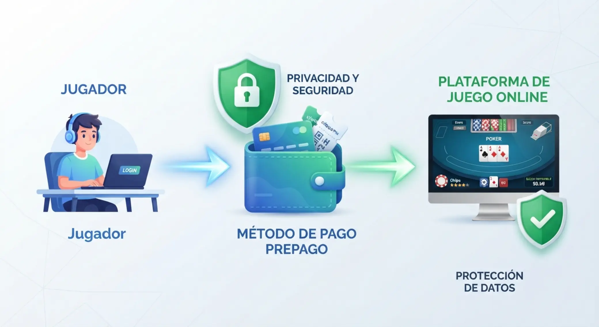 Flujo de pago prepago para jugar online Esquema de pago prepago entre jugador y plataforma online