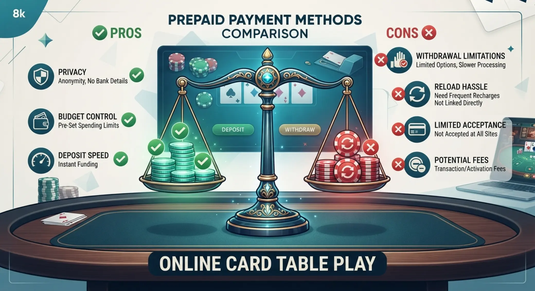 Pros y contras de usar prepago en blackjack online Comparativa visual de ventajas y desventajas del prepago para blackjack online