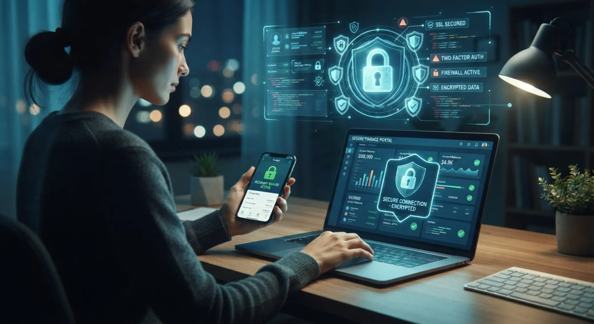 Concepto de seguridad online y control del presupuesto