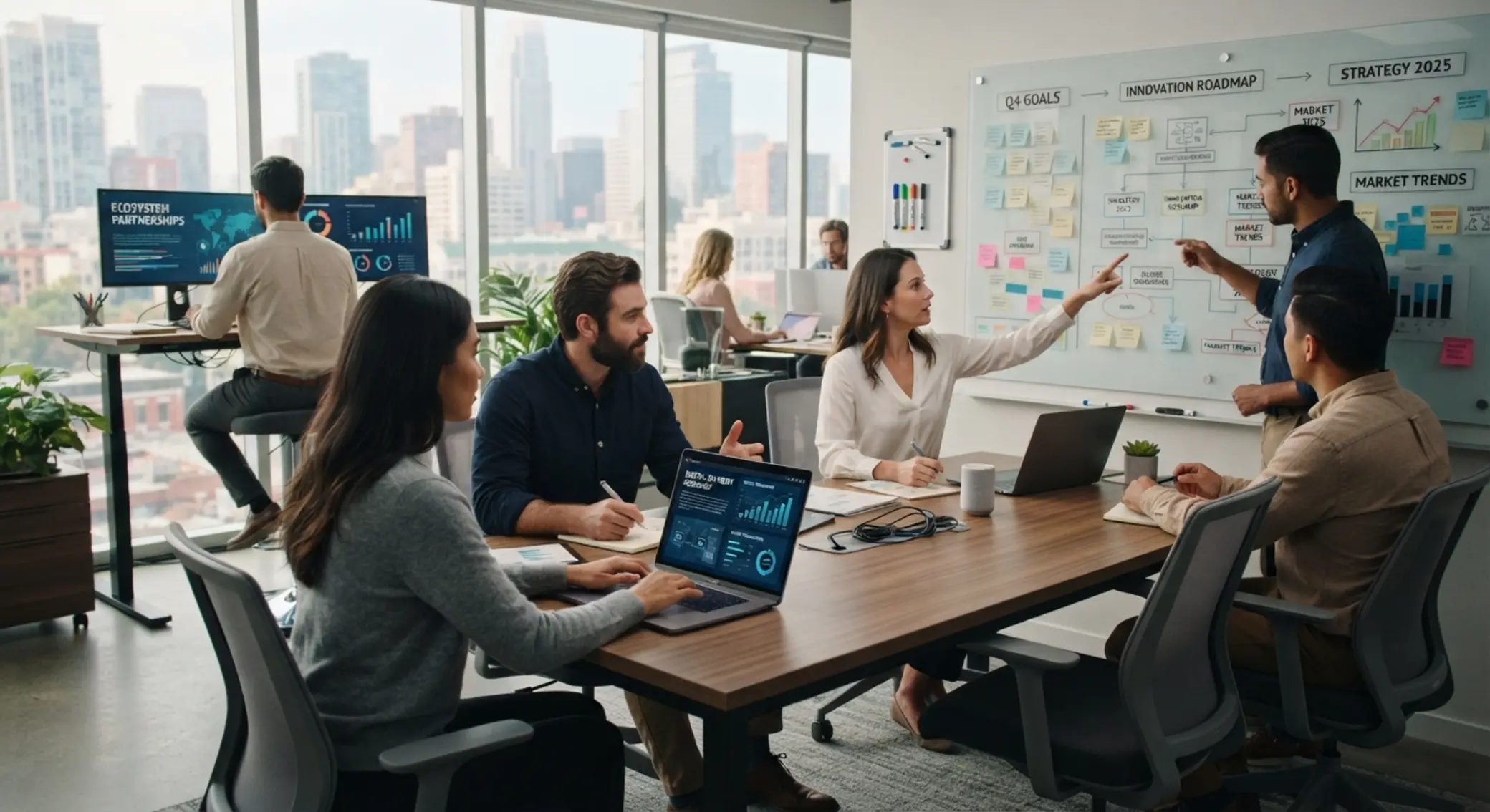 Equipo trabajando en estrategia y análisis digital