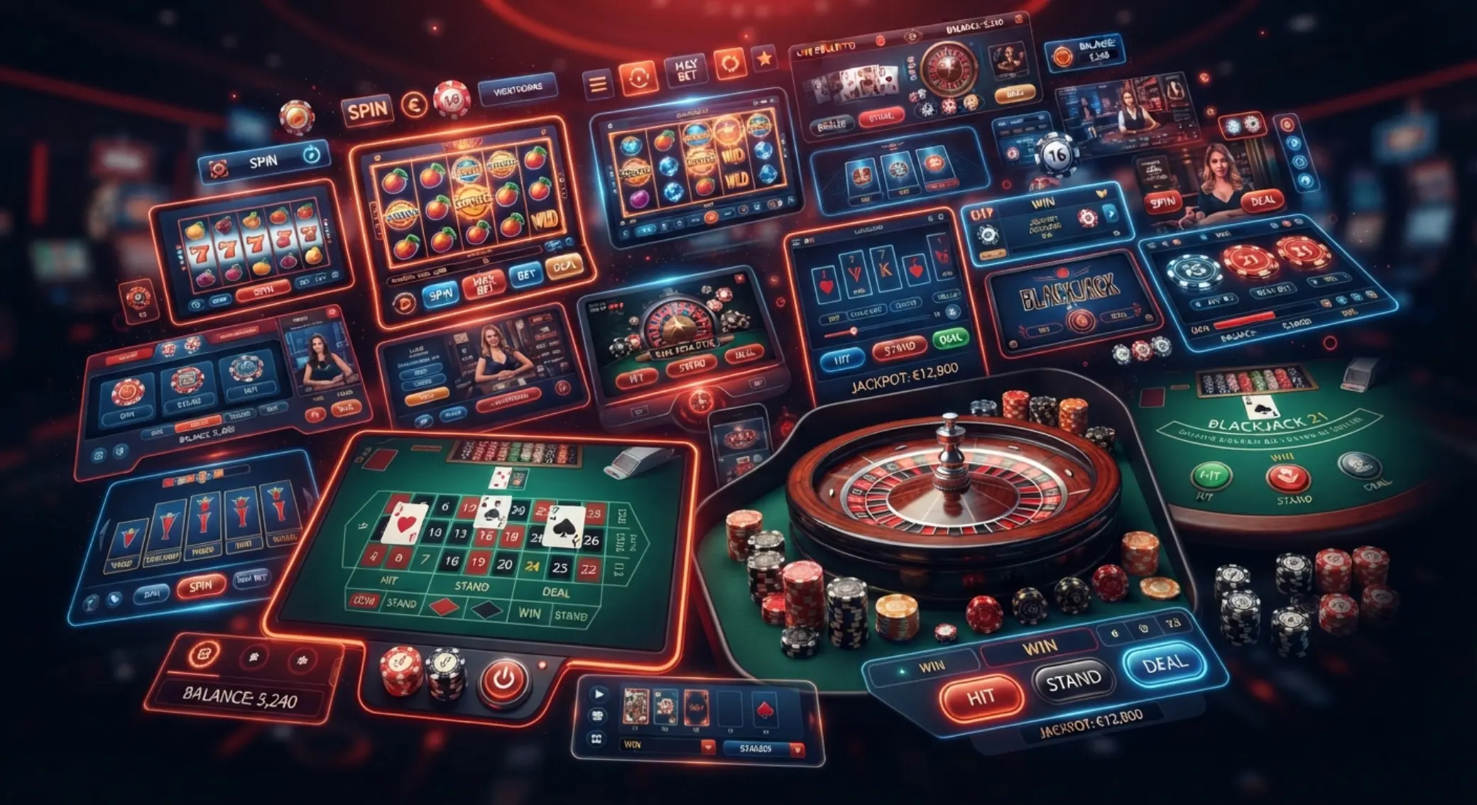 Juegos disponibles tras depositar con Paysafecard Mosaico de slots, ruleta y blackjack en estilo TonyBet